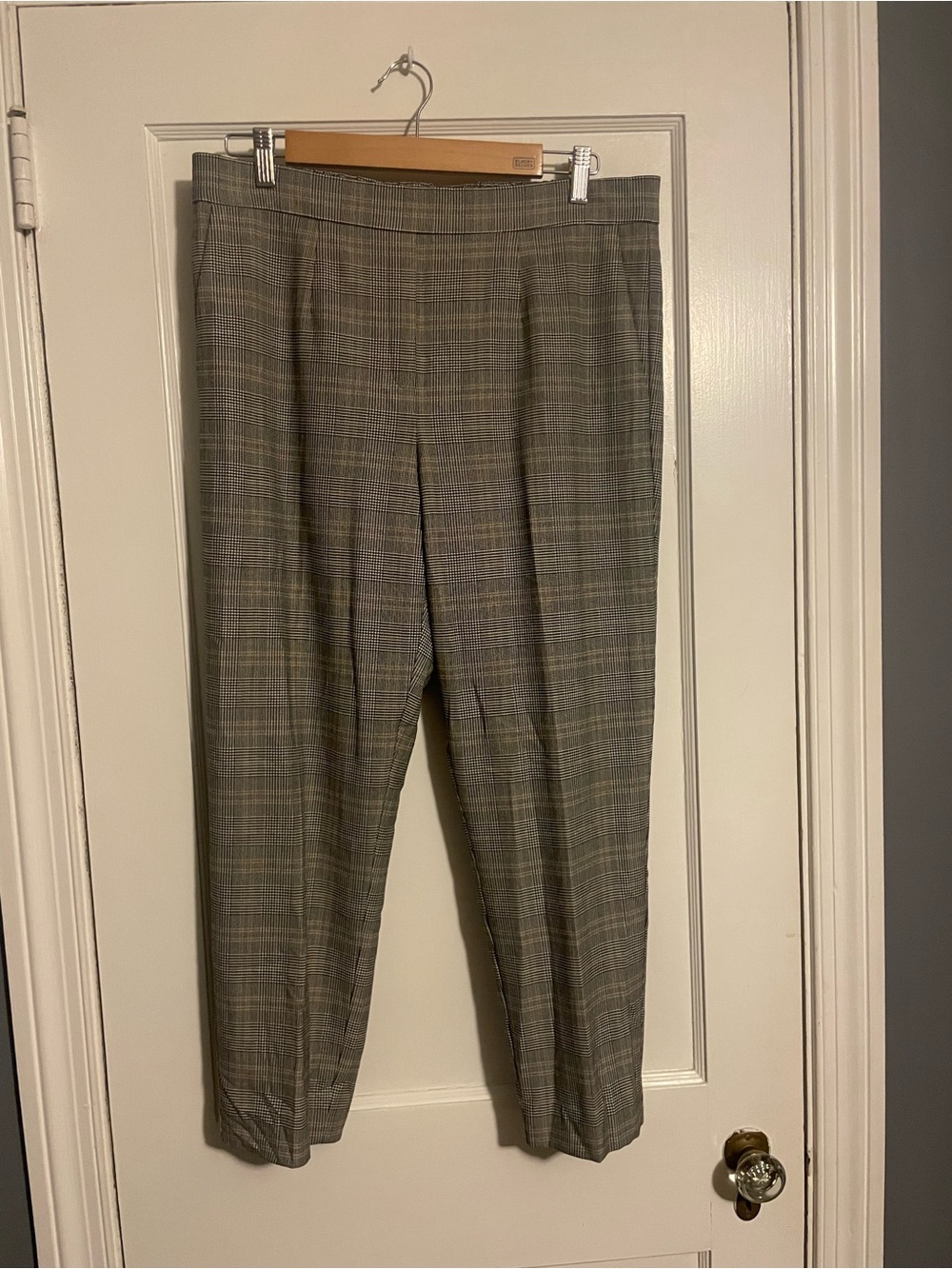 Babaton “Conan” Glen Plaid Trousers in Black & Cream Women’s Size 12
